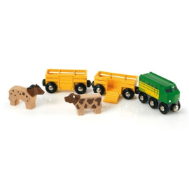 BRIO Zemědělský vlak pro přepravu zvířat [33404]