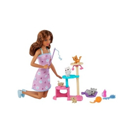 Mattel Barbie panenka a hraní s kočičkami HHB70